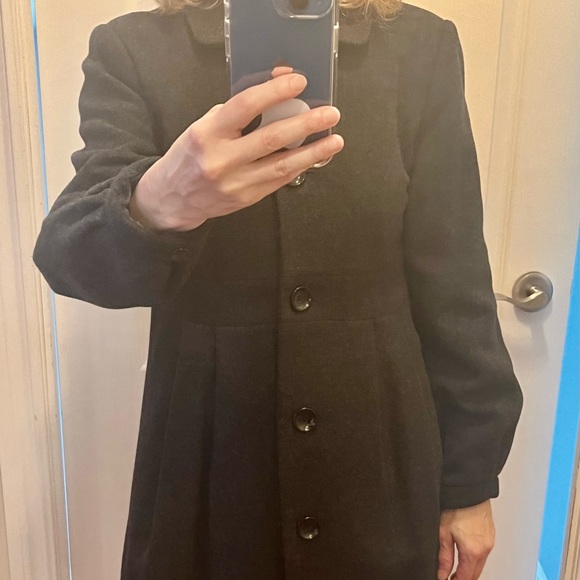 Wool coat, dark grey. Size S. Knees length. Very good condition. - Picture 9 of 10